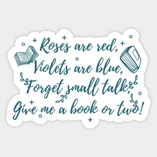 Funny Introverted Book Lover Poem Sticker